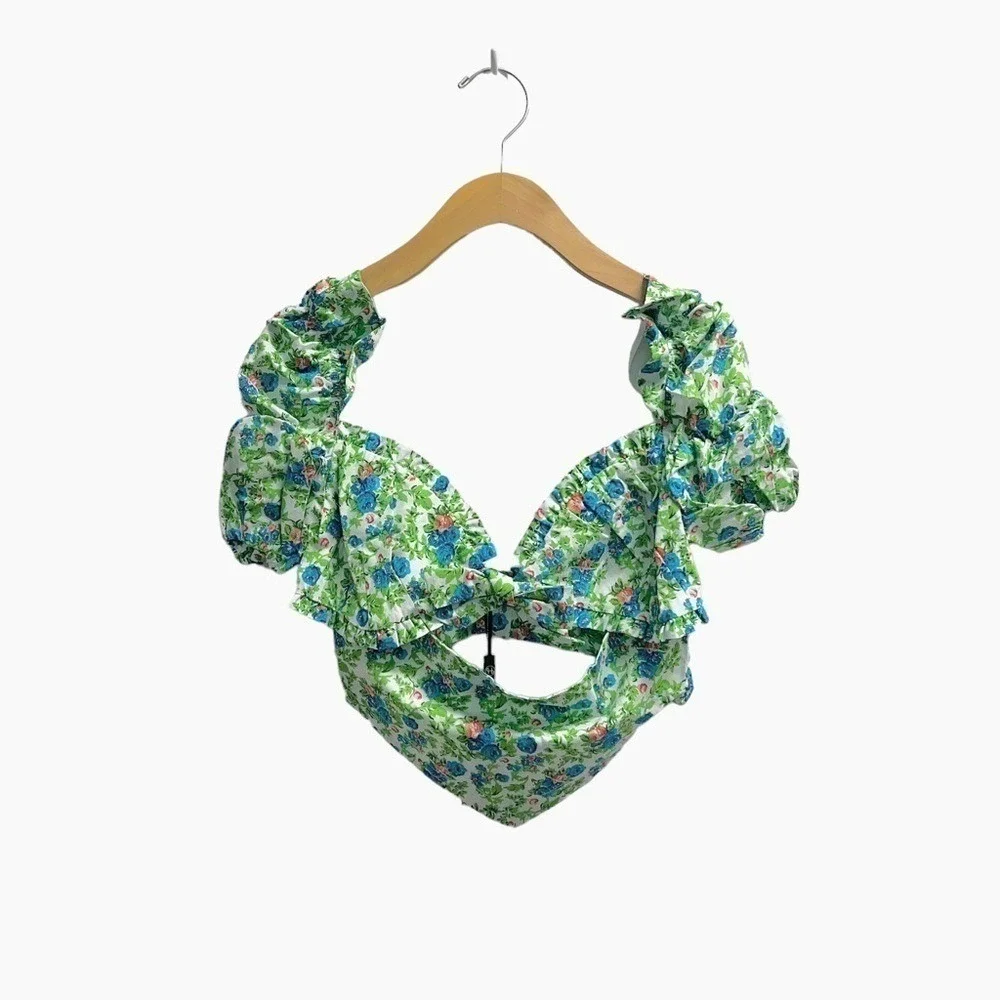 NWT House of Sunny‎ Floral Bandana & Hot Pants Set Size 2